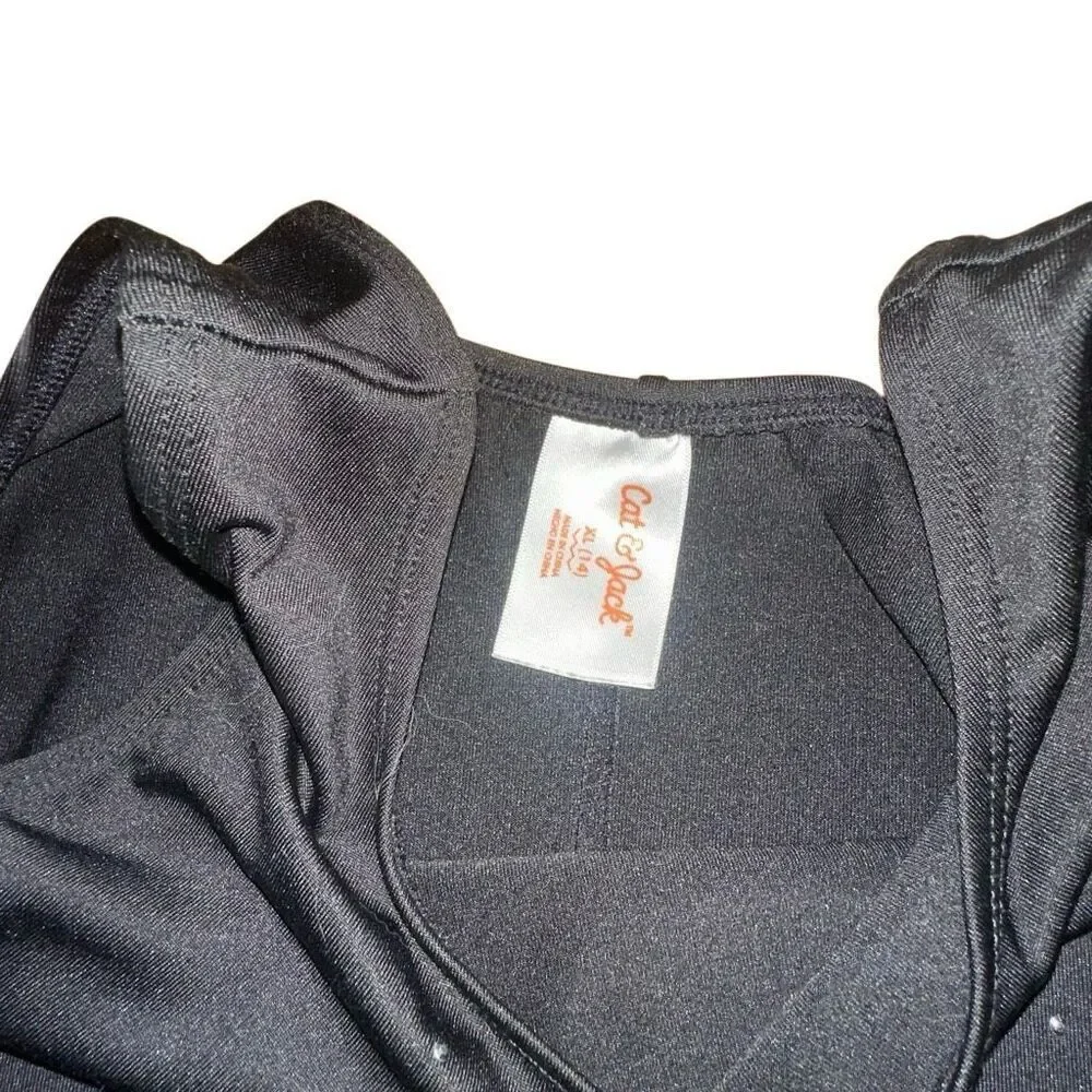 Cat& Jack  one piece leotard sz 14 rhinestone black shirts built in